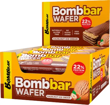 Протеиновые вафли Bombbar Ореховый пломбир в шоколаде (20x45г)
