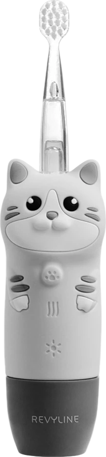 Детская звуковая зубная щетка Revyline RL 025 Baby Cat / 8620 (серый)