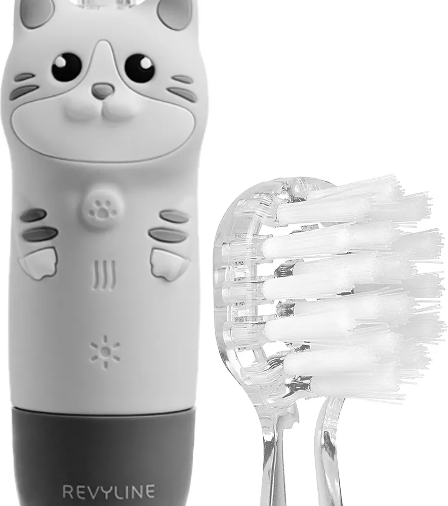Детская звуковая зубная щетка Revyline RL 025 Baby Cat / 8620 (серый) — фото 4