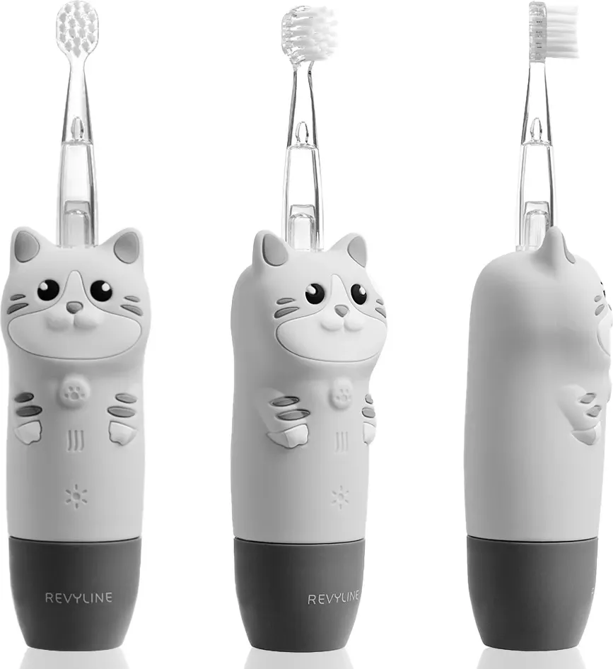 Детская звуковая зубная щетка Revyline RL 025 Baby Cat / 8620 (серый) — фото 3