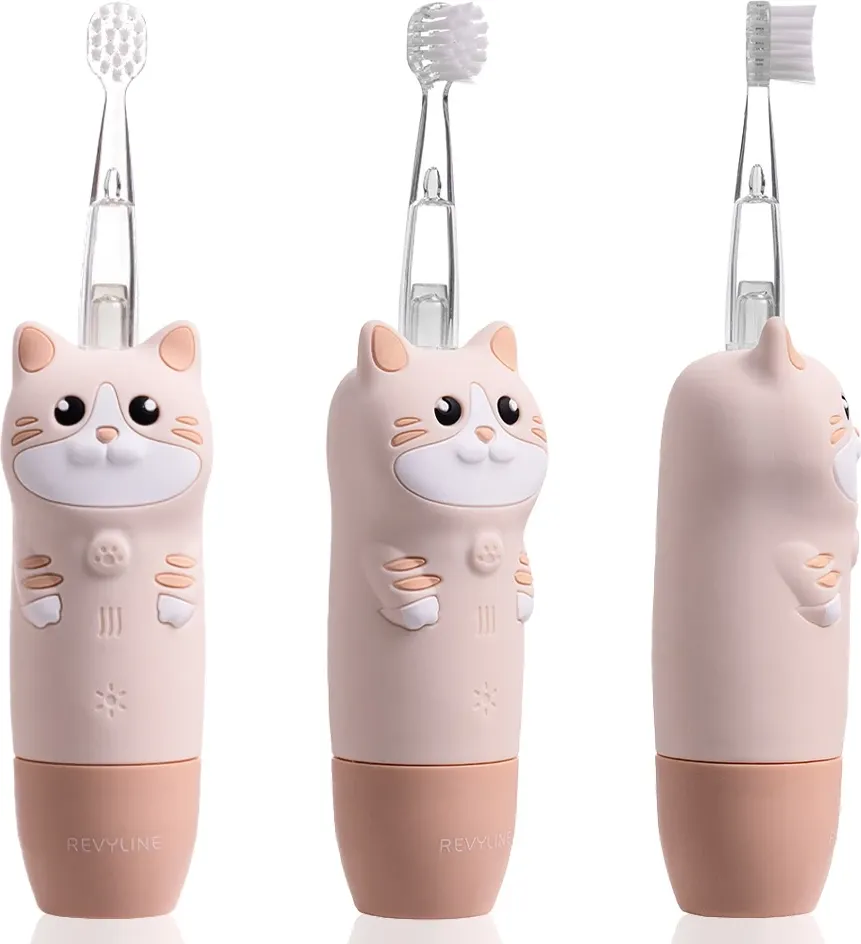 Детская звуковая зубная щетка Revyline RL 025 Baby Cat / 8619 (бежевый) — фото 3