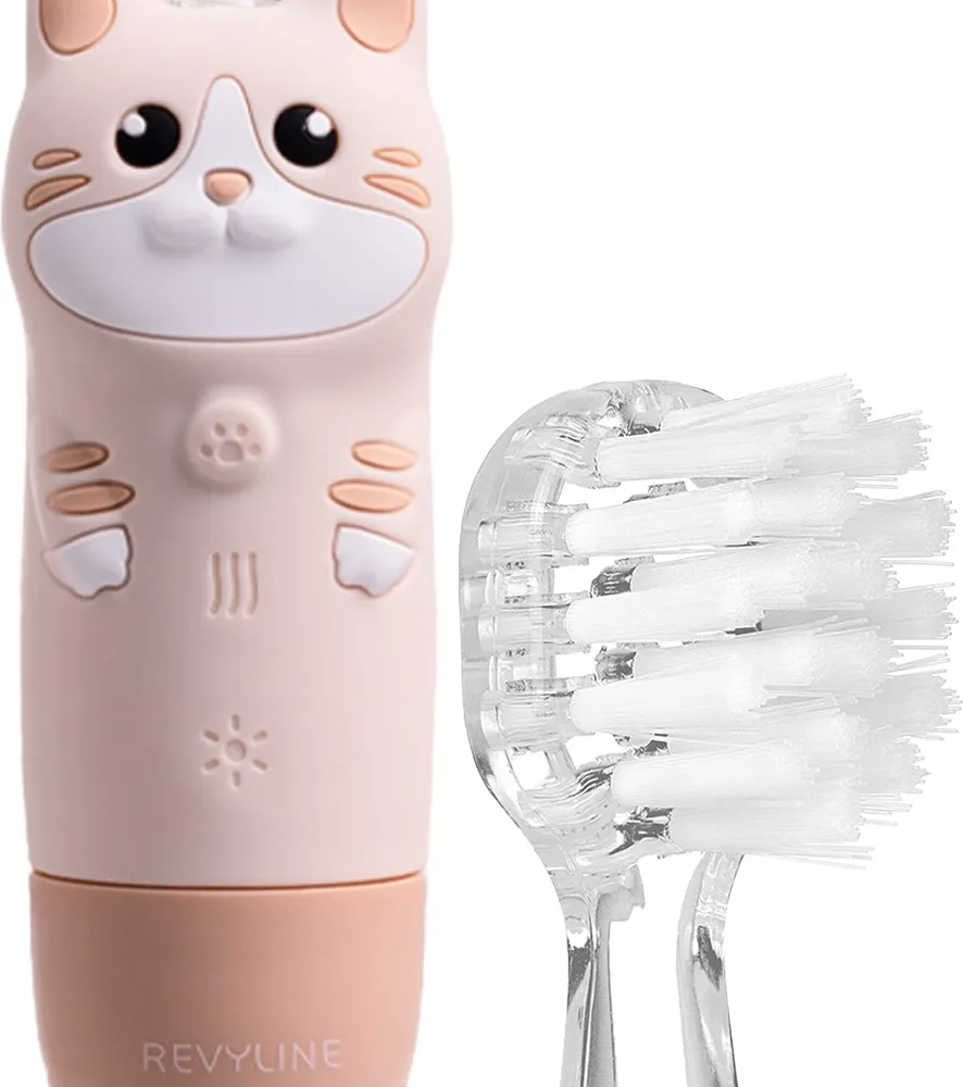 Детская звуковая зубная щетка Revyline RL 025 Baby Cat / 8619 (бежевый) — фото 4