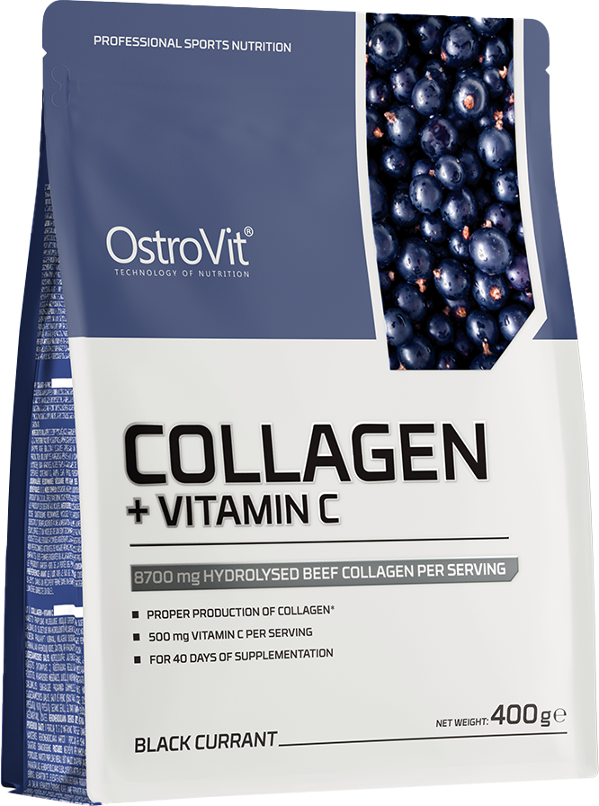 Коллаген OstroVit +Vitamin C (400г, черная смородина)