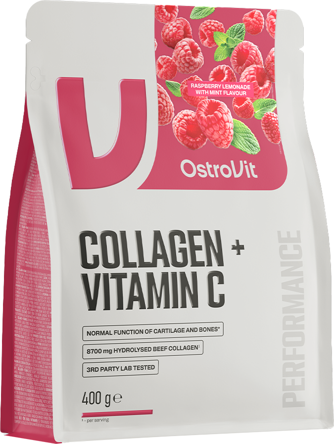 Коллаген OstroVit +Vitamin C (400г, малиновый лимонад)