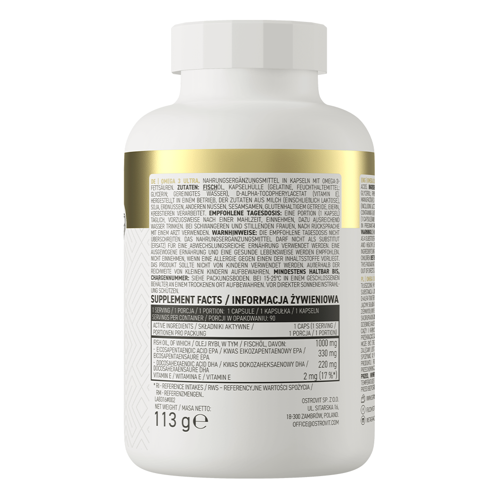 Жирные кислоты OstroVit Omega 3 Ultra (90 капсул) — фото 3