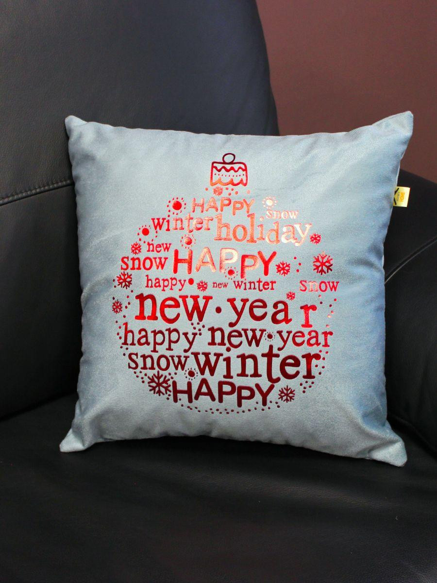 Наволочка декоративная MATEX Xmas Christmas Toy / 39-600 (светло-синий/красный/серо-голубой) — фото 2