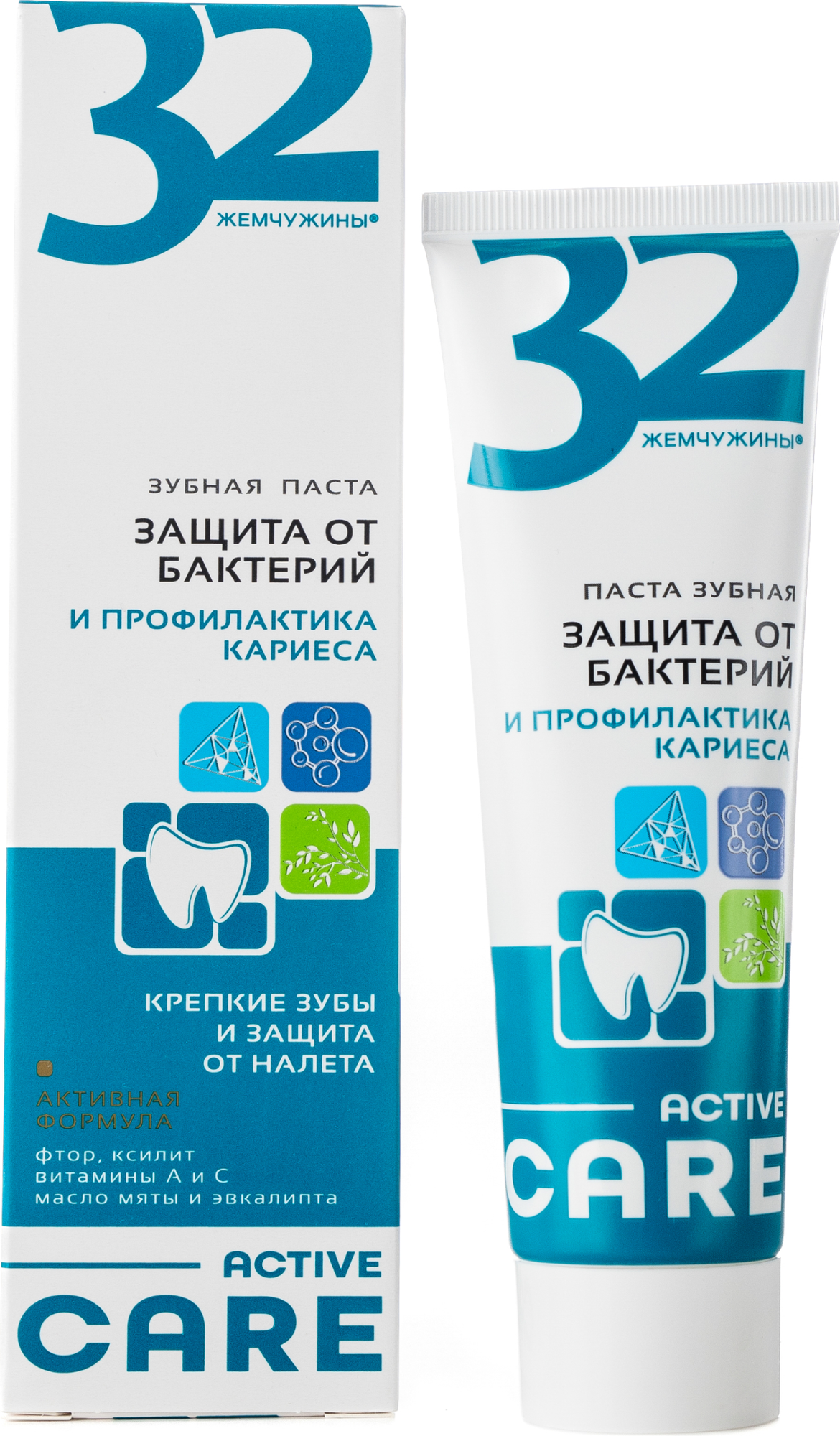 Зубная паста Modum 32 Жемчужины Active Care Защита от бактерий (100г) — фото 2