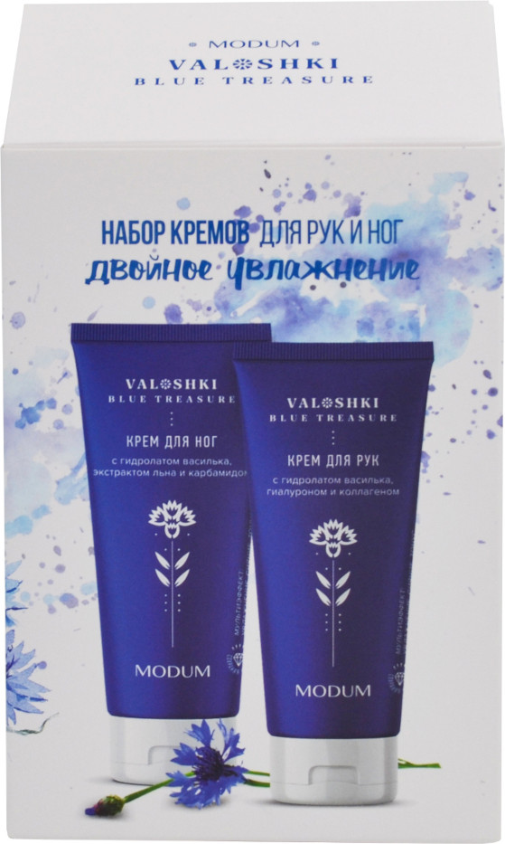 Набор косметики для тела Modum Valoshki Двойное увлажнение Крем для рук+Крем для ног (2x75г)