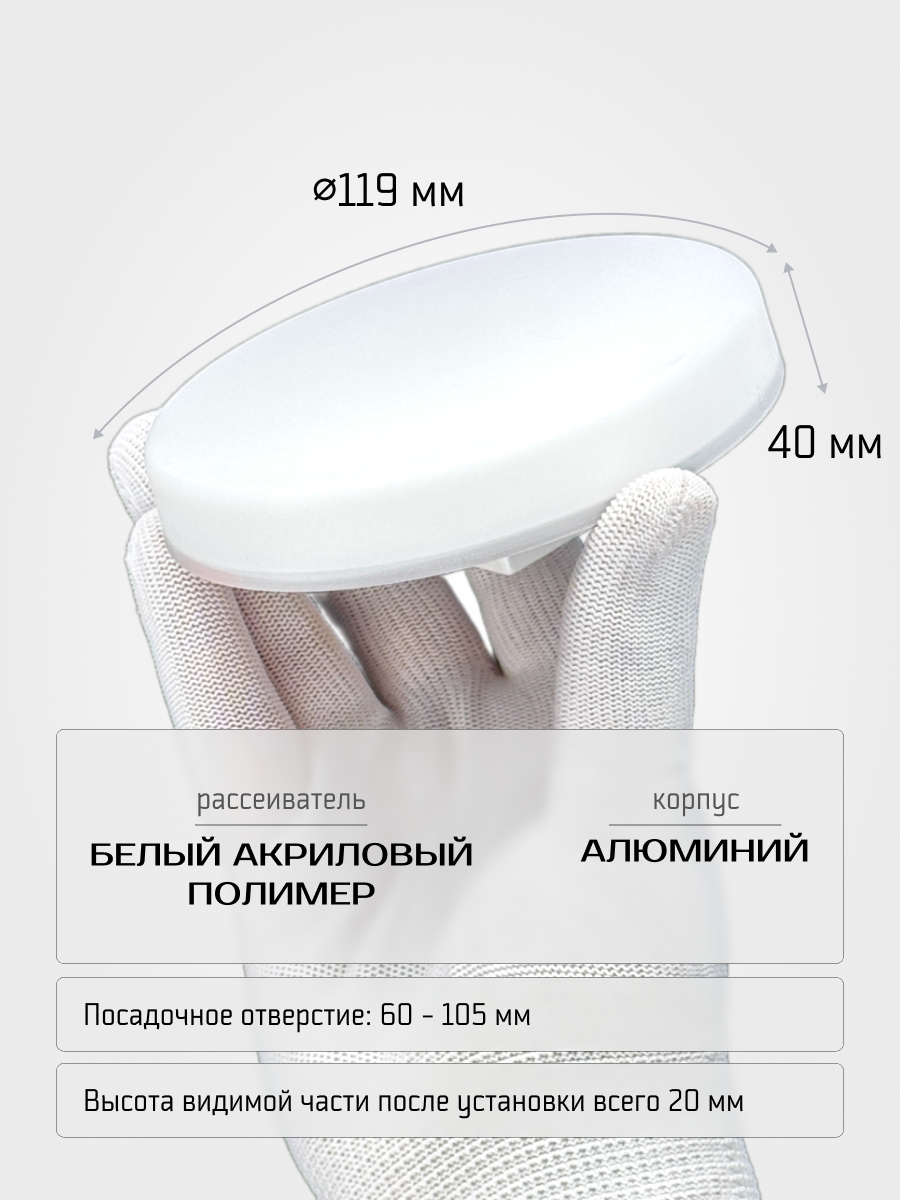 Комплект точечных светильников Truenergy MOON15КРУГ4K-06 (6шт) — фото 5