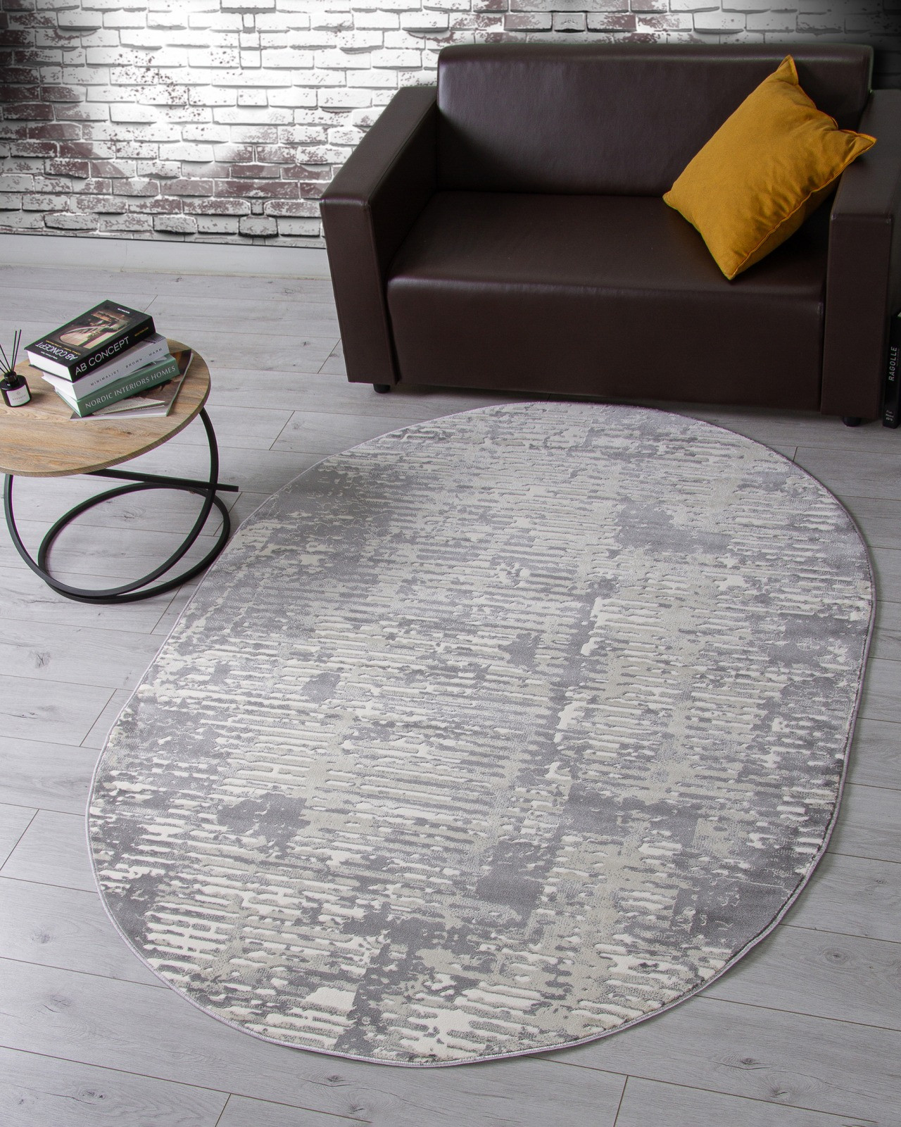 Ковер Merinos Atlantis D999-OVAL-CREAM-GRAY (1.6x2.2) — фото 6
