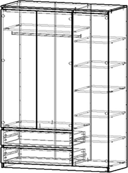 Шкаф Поставымебель 3-х дверный 135x58x210 / КМС-Е-06 (дуб скандинавский) — фото 3