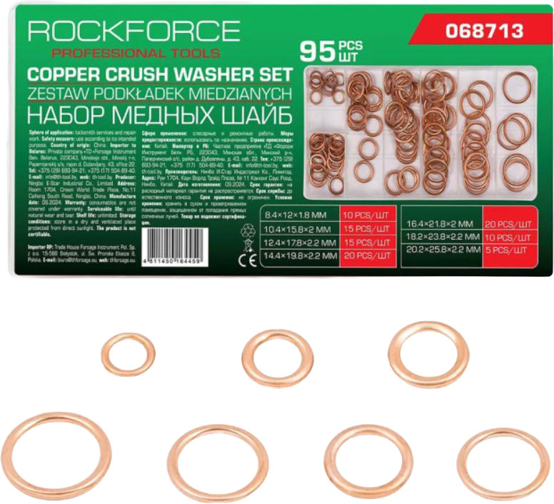 Набор шайб RockForce RF-068713 (62215), (95шт)