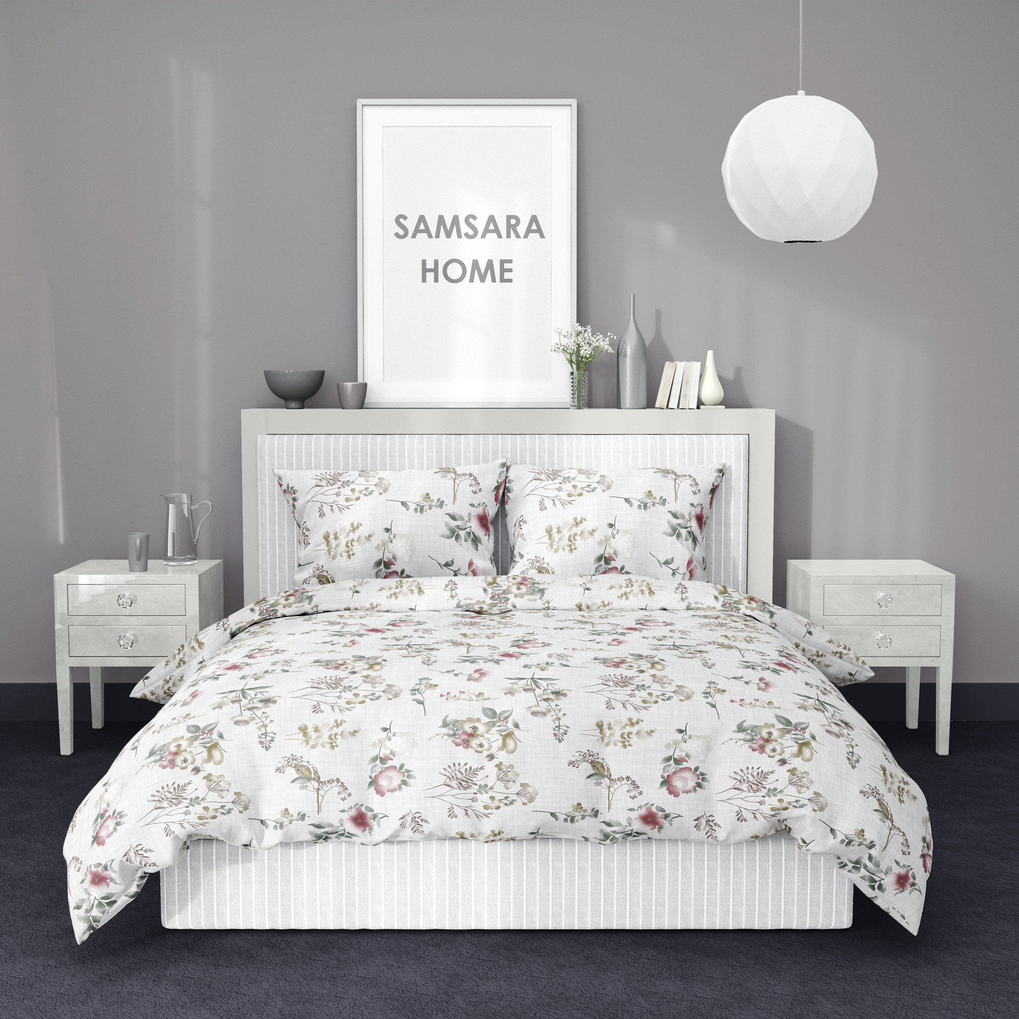 Комплект постельного белья Samsara 1.5сп Дженни Home (простыня на резинке) — фото 2