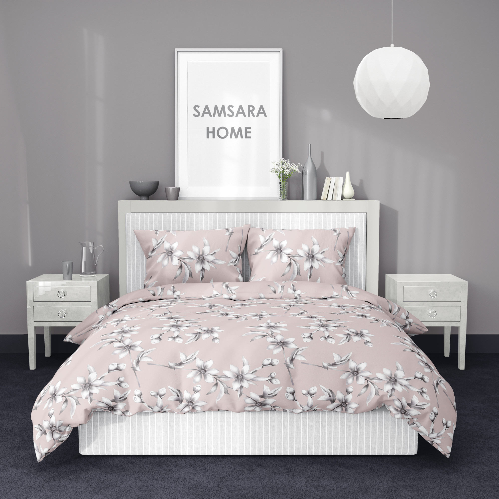 Комплект постельного белья Samsara 2сп Паола Home (простыня на резинке)