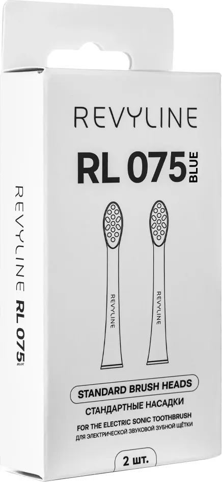 Набор насадок для зубной электрощетки Revyline RL 075 / 8824 (2шт, голубой) — фото 2