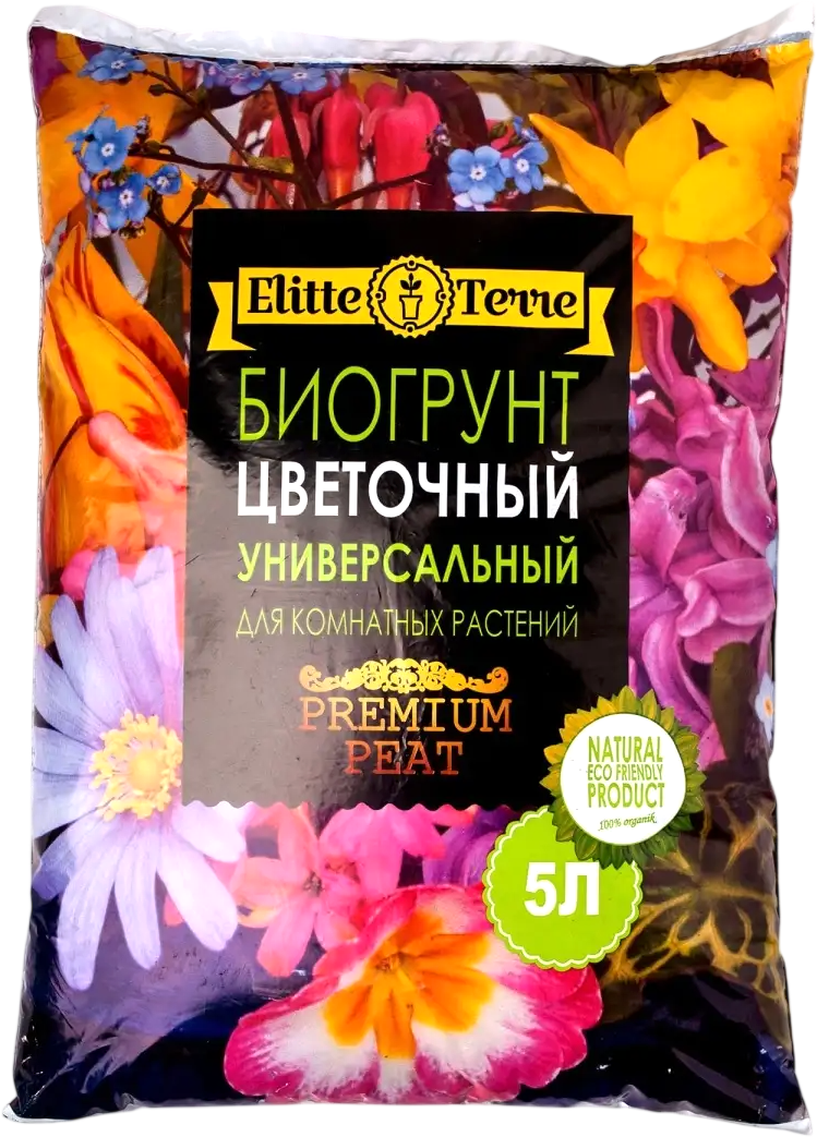Грунт для растений Elitte Terre Цветочный универсальный для комнатных растений (5л)