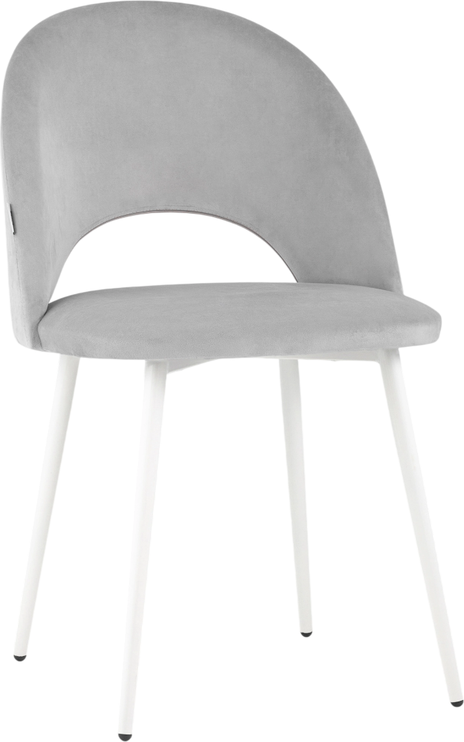 Стул Stool Group Меган SN / LV-122-H09-01-02 (велюр светло-серый/белые ножки)
