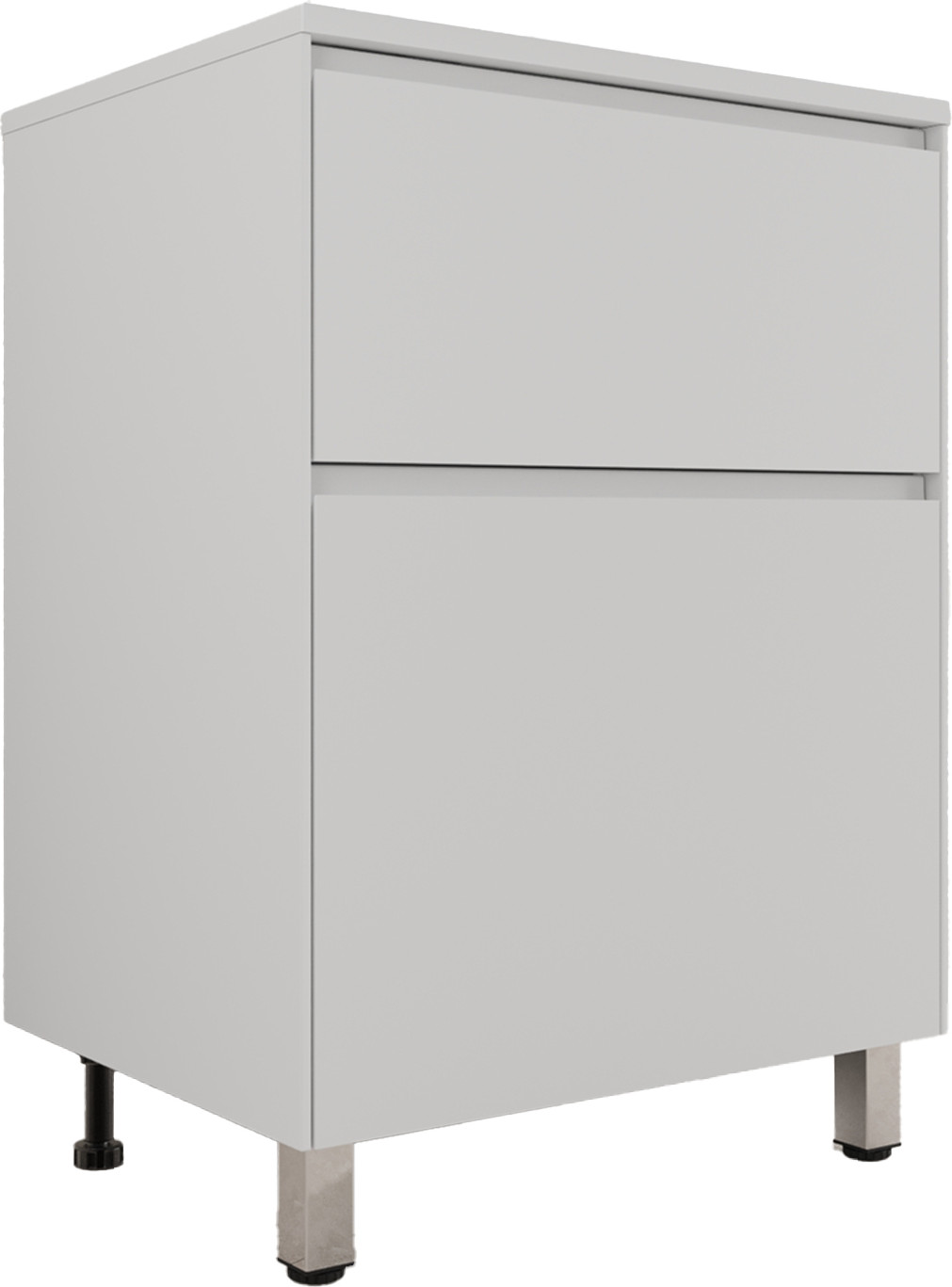 Тумба под умывальник Symbolite Лима 60 Line Plus 2 ящика / ЛС-00002456 (напольная, белый матовый)