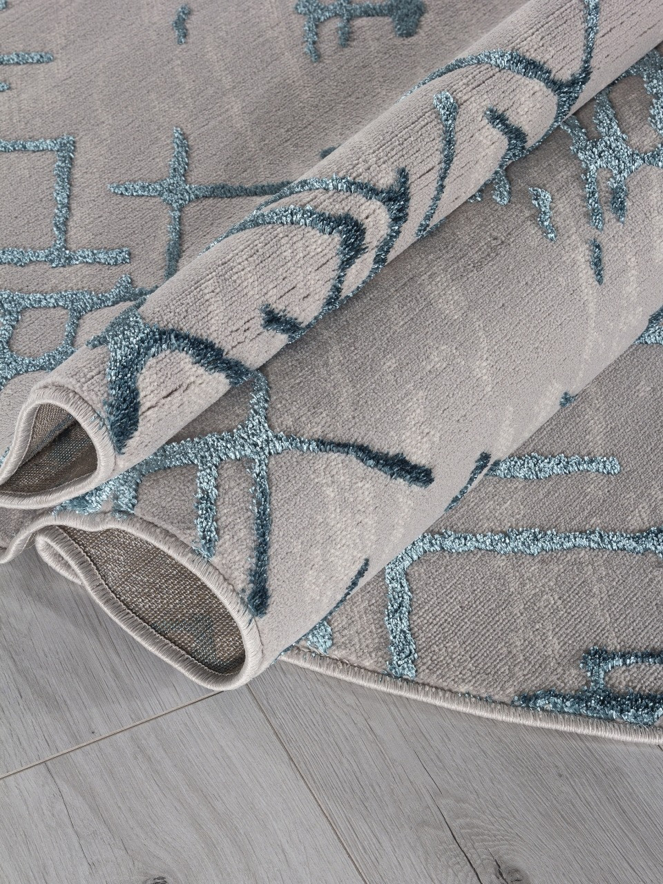 Ковер Merinos Liman F164-OVAL-GRAY-D.BLUE (2x2.9) — фото 2