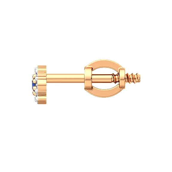 Серьги из розового золота ZORKA 3D10107.14K.R (с бриллиантами и сапфирами) — фото 2
