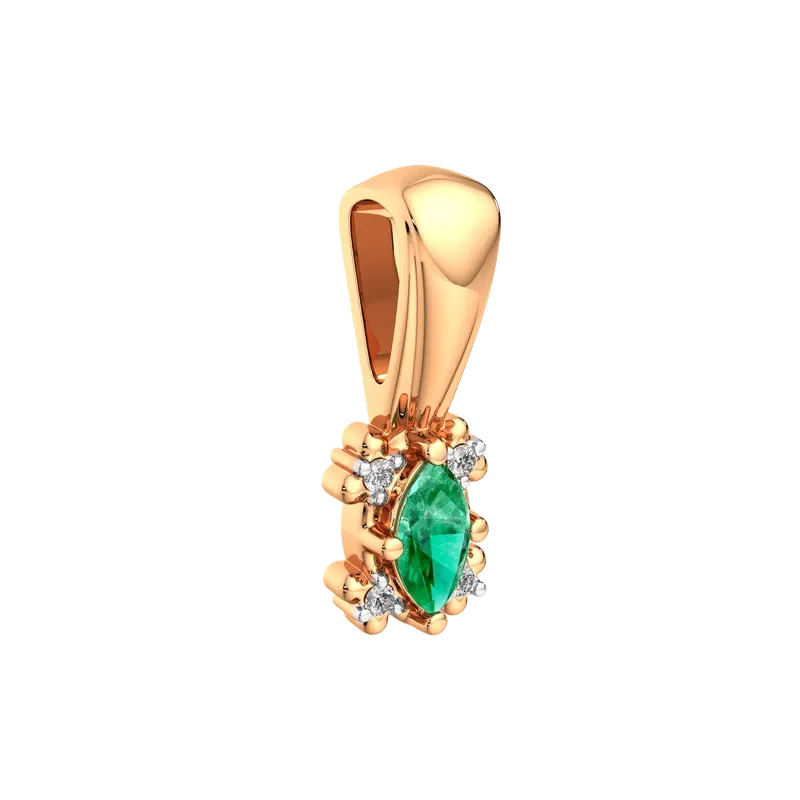 Подвеска из розового золота ZORKA 4D2013.14K.R (с бриллиантами и изумрудом) — фото 2