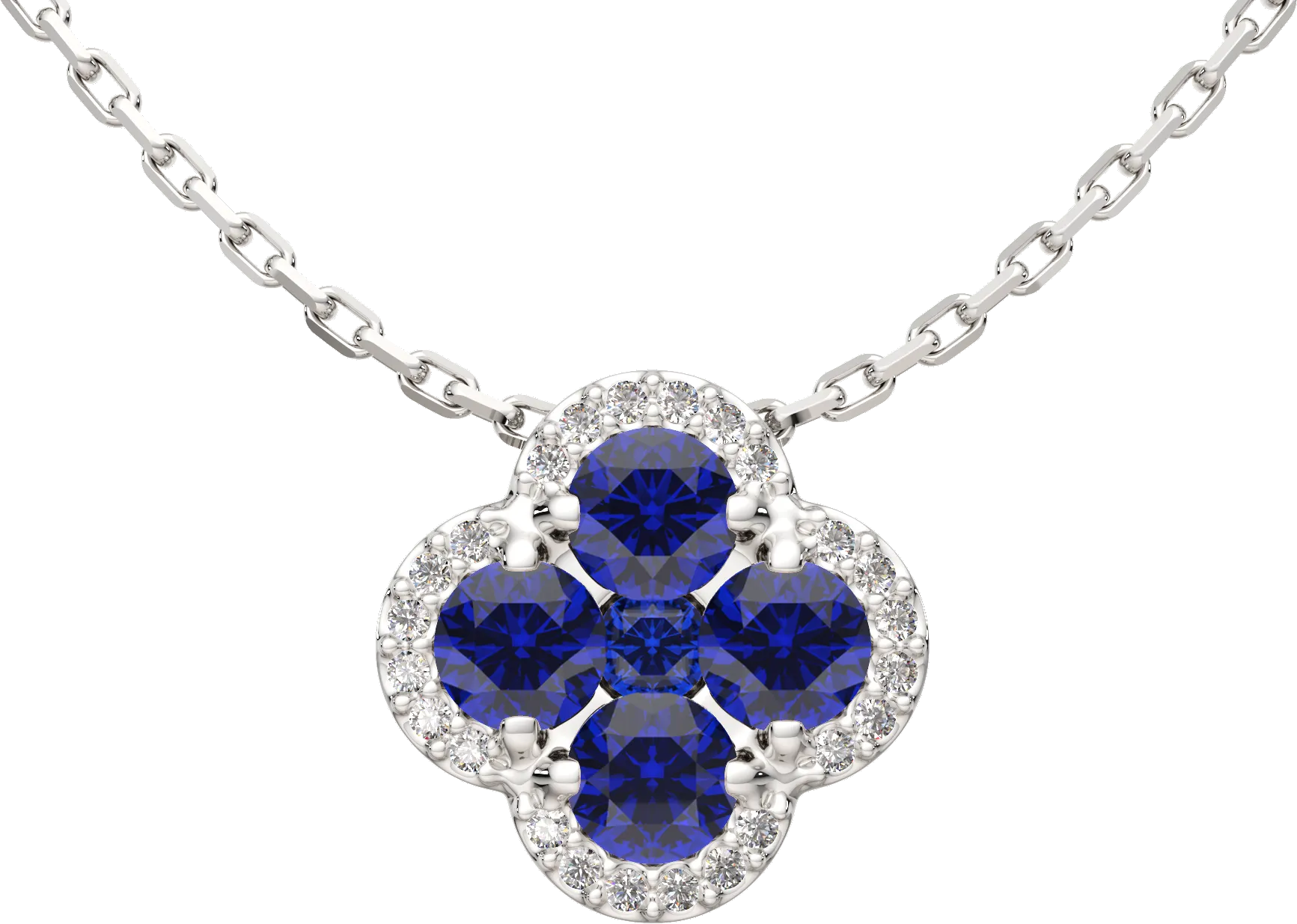 Колье из белого золота ZORKA 5D1098.14K.W (45см, с бриллиантами и сапфирами)