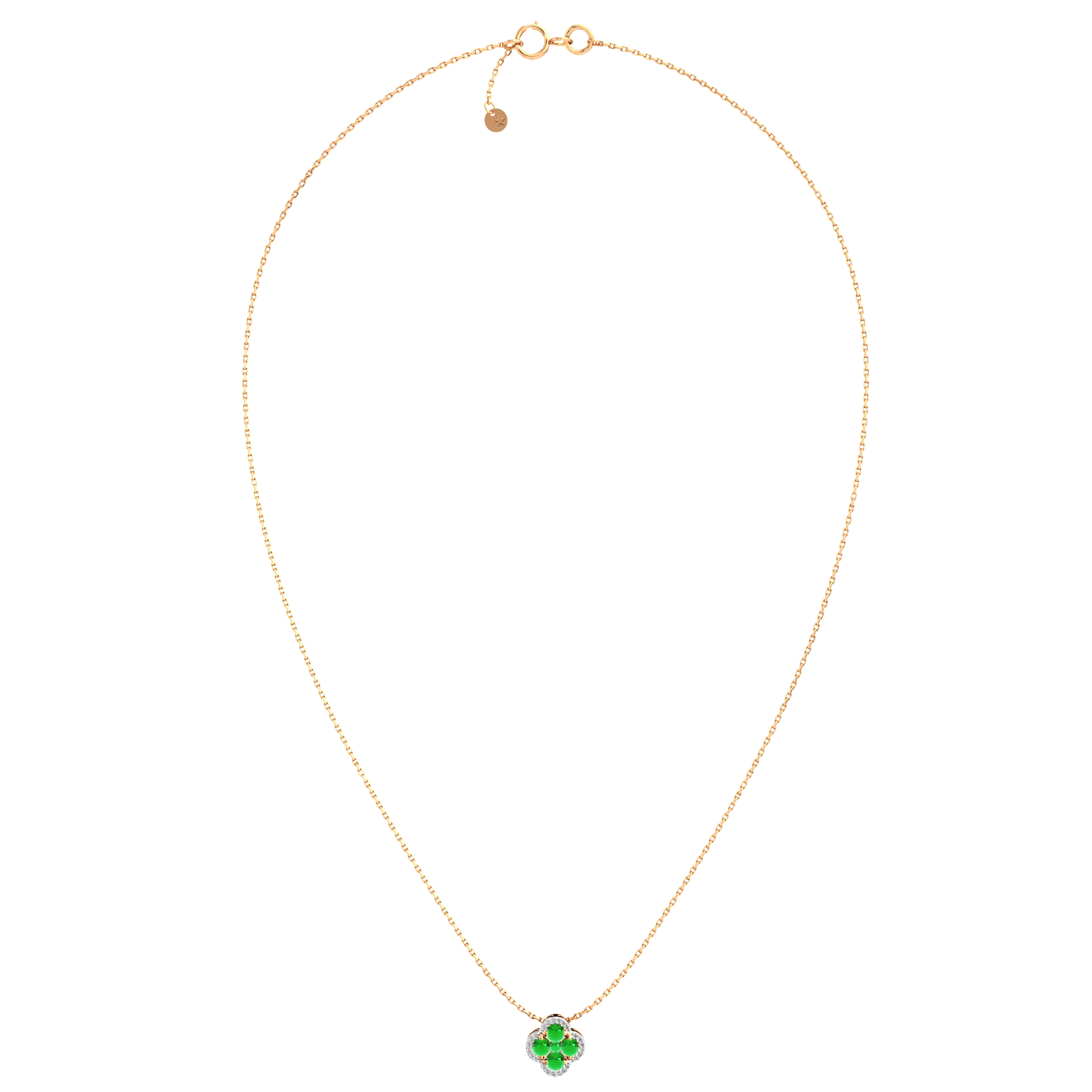 Колье из розового золота ZORKA 5D2098.14K.R (45см, с бриллиантами и изумрудами) — фото 2