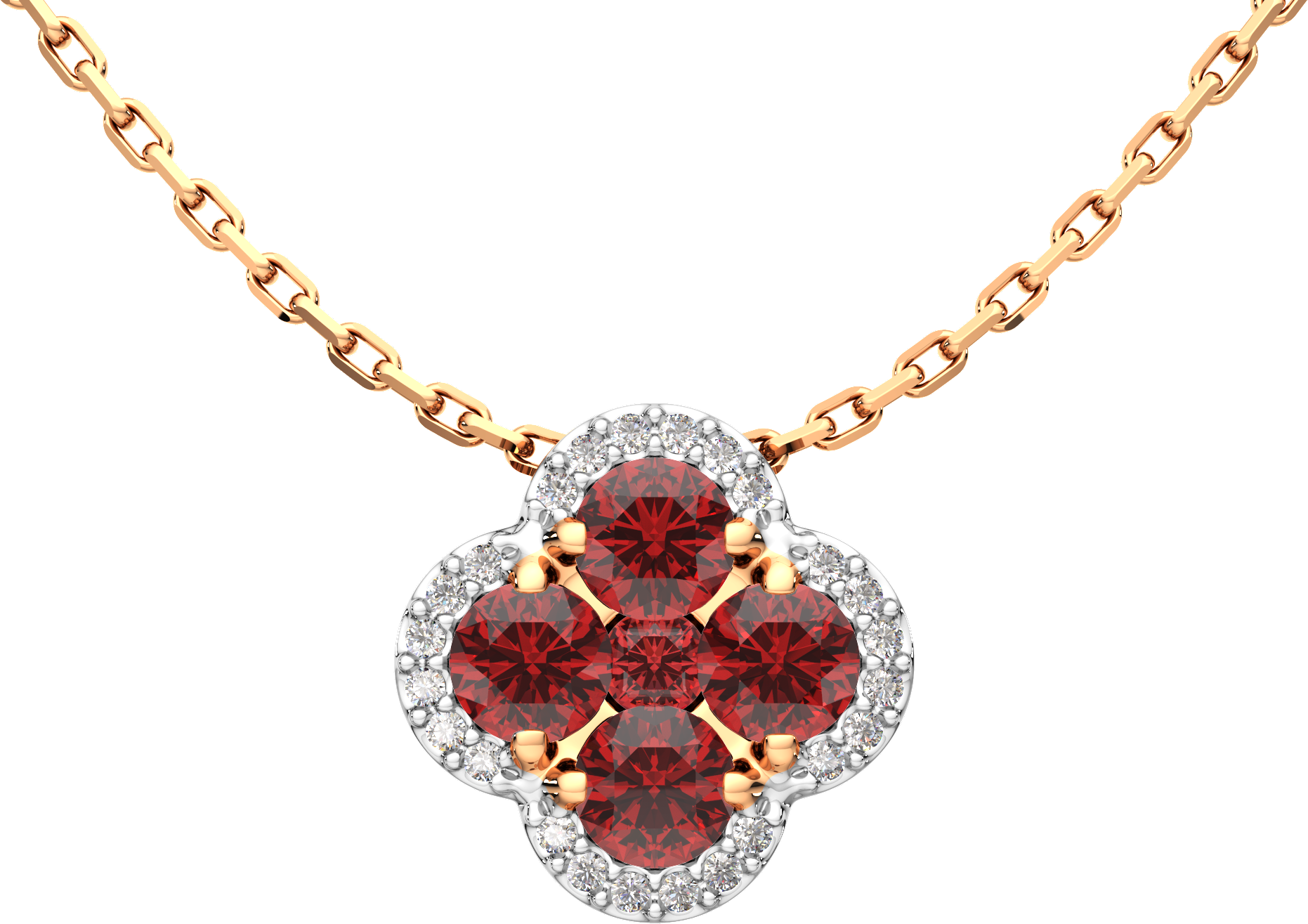 Колье из розового золота ZORKA 5D3098.14K.R (45см, с бриллиантами и рубинами)