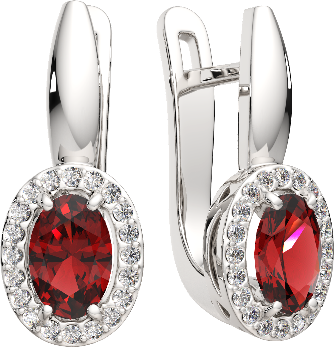 Серьги из серебра ZORKA 03S5022.ZZ (с гранатами и фианитами)