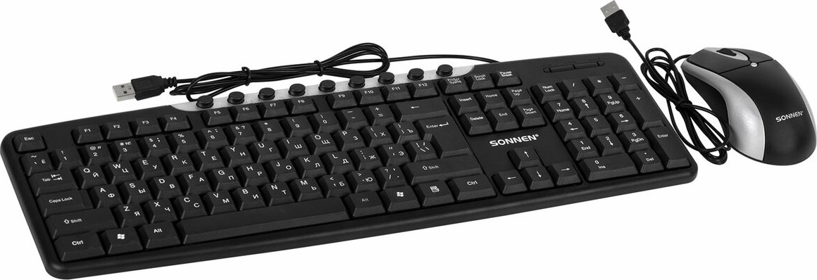 Комплект клавиатура и мышь Sonnen KB-S110 / 513854