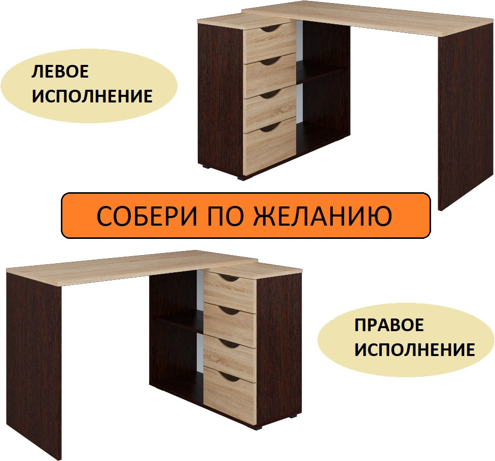 Письменный стол Мир Мебели Sk-12 SW (сонома/венге) — фото 2