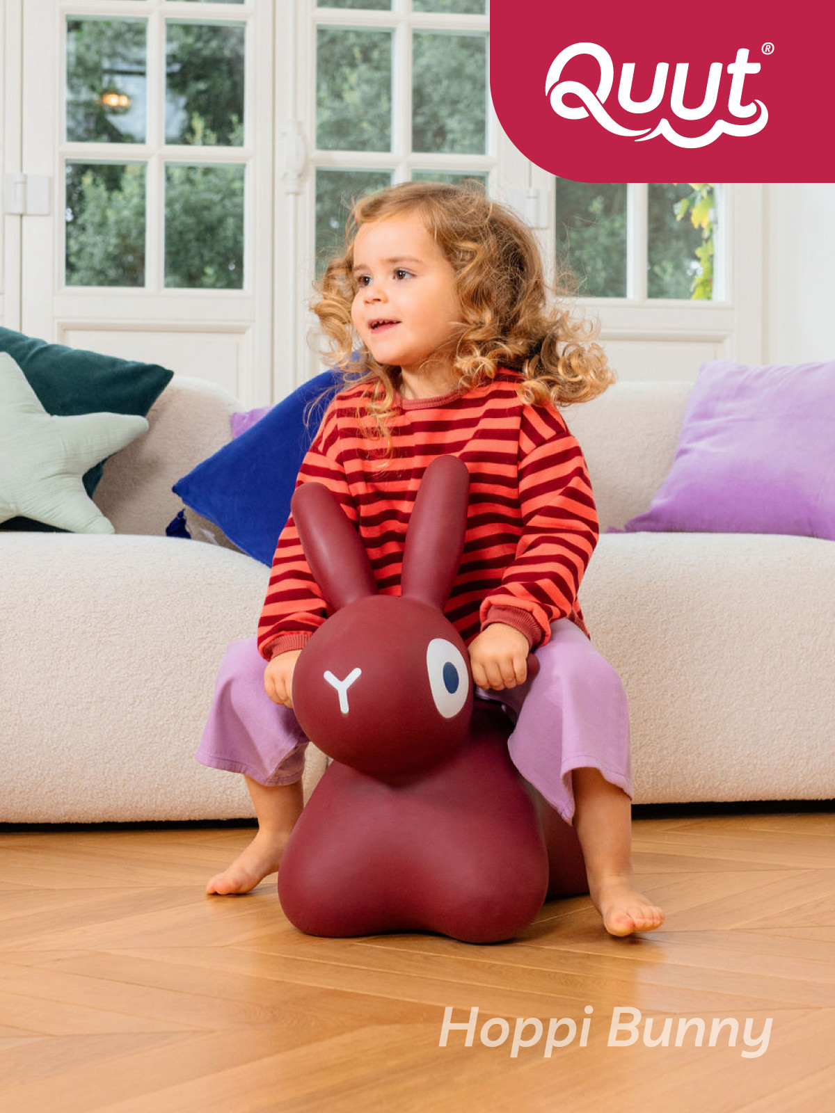 Игрушка-прыгун Quut Hoppi Bouncing Bunny / 175247 (бордовый) — фото 3