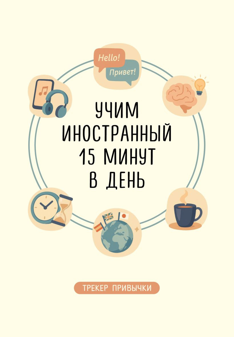 Блокнот Эксмо Трекер привычки. Учим иностранный 15 минут в день (9785042309090)