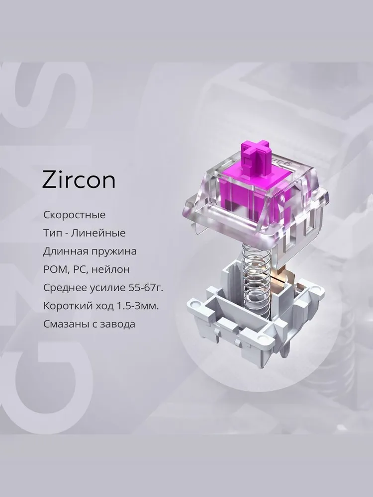 Клавиатура Дарк Проджект KD65A g3ms Zircon / DP-KD-65A-300100-GZR (синий) — фото 4