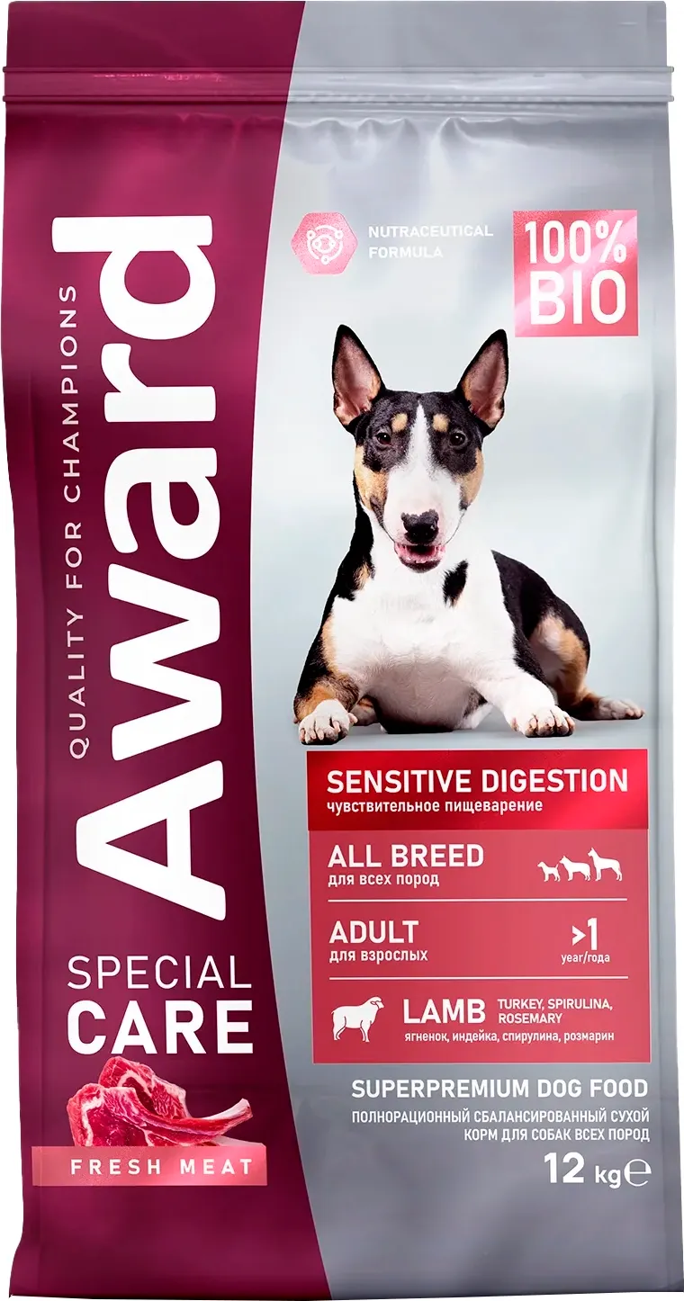 Сухой корм для собак Award Special Care Sensitive Digestion мясо ягненка (12кг)