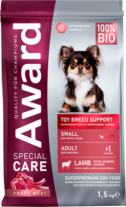 Сухой корм для собак Award Special Care Toy Breed Support (1.5кг)