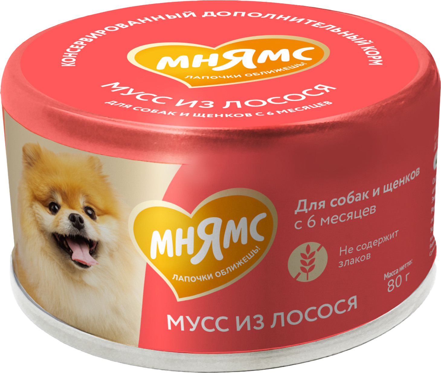 Влажный корм для собак Мнямс Мусс из лосося (80г)