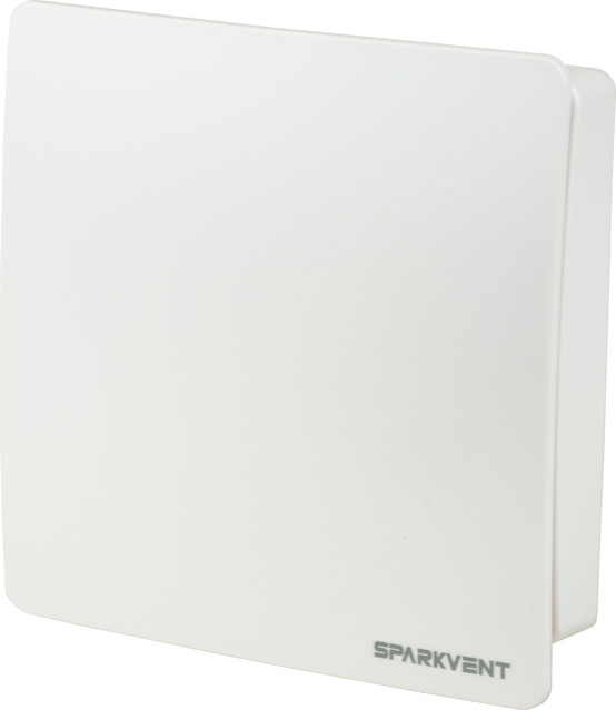 Вентилятор накладной Sparkvent С коротким патрубком MZ-100 TW / MZ04B-W (таймер отключения, белый матовый)