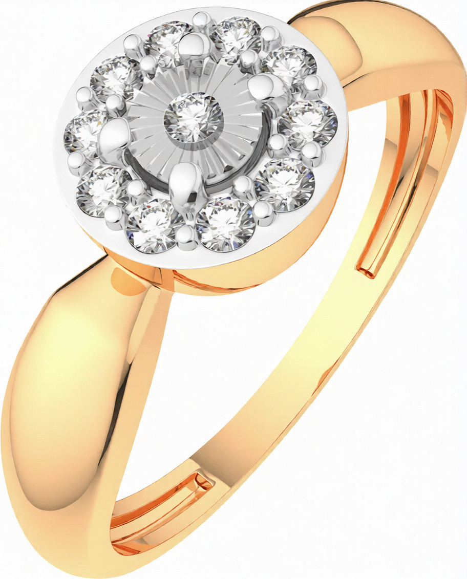 Кольцо из комбинированного золота ZORKA 2D00164.14K.B (р.19.5, с бриллиантом)