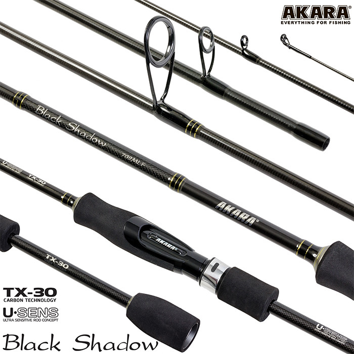 Удилище Akara Black Shadow 762MLF TX-30 3.5-10.5 / SL1001-230 (2.3м) — фото 3