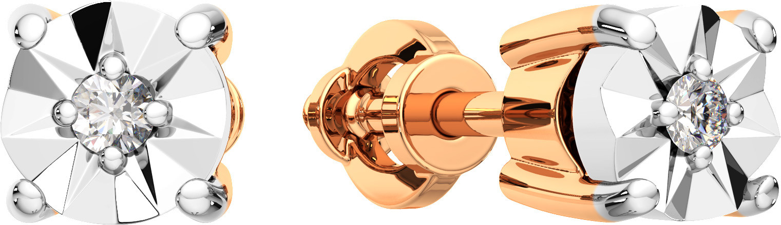 Серьги из комбинированного золота ZORKA 3D00136.14K.B (с бриллиантами)
