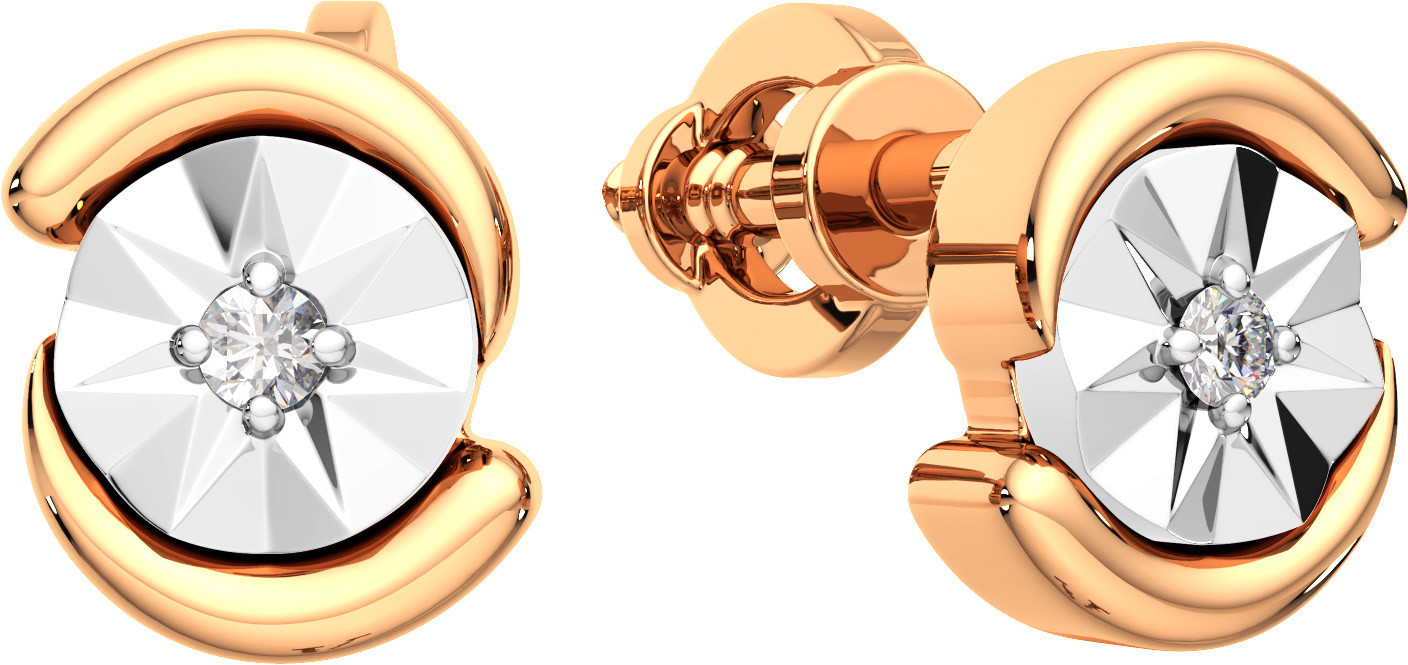 Серьги из комбинированного золота ZORKA 3D00290.14K.B.ZZ (с бриллиантами)