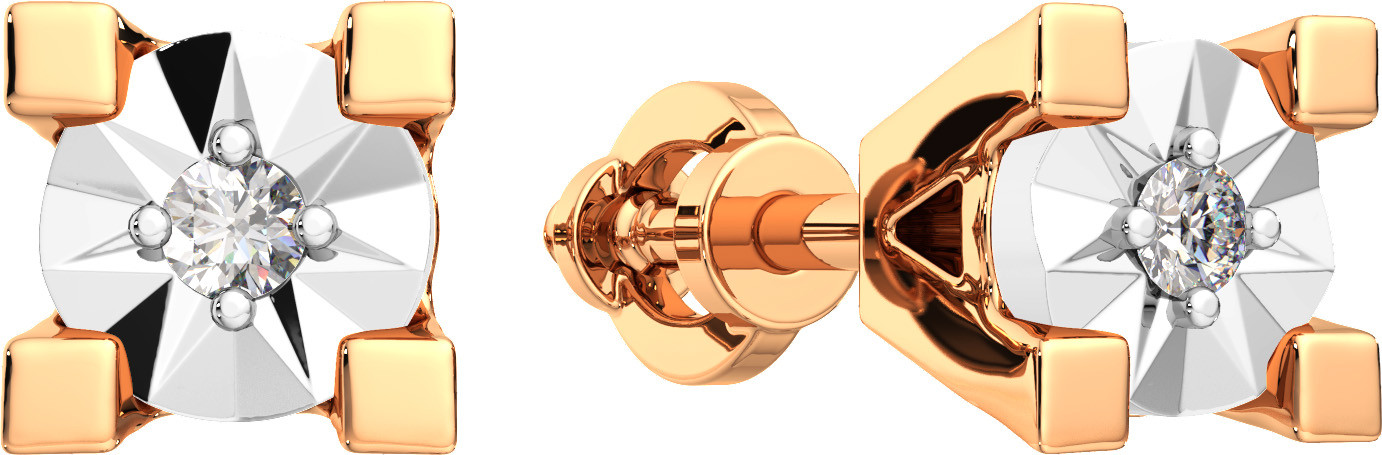 Серьги из комбинированного золота ZORKA 3D00532.14K.B (с бриллиантами)