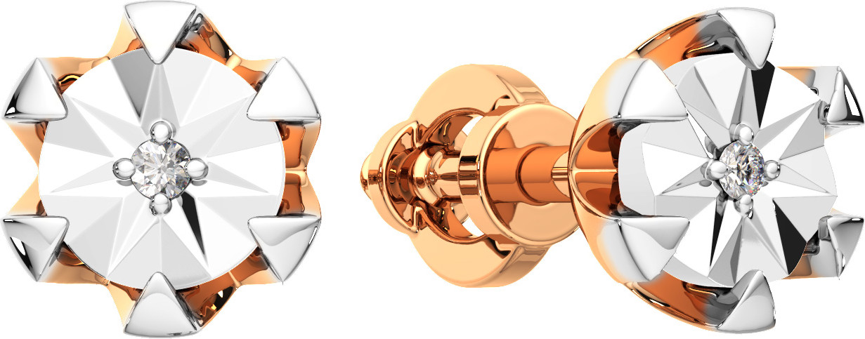 Серьги из комбинированного золота ZORKA 3D00632.14K.B (с бриллиантами)