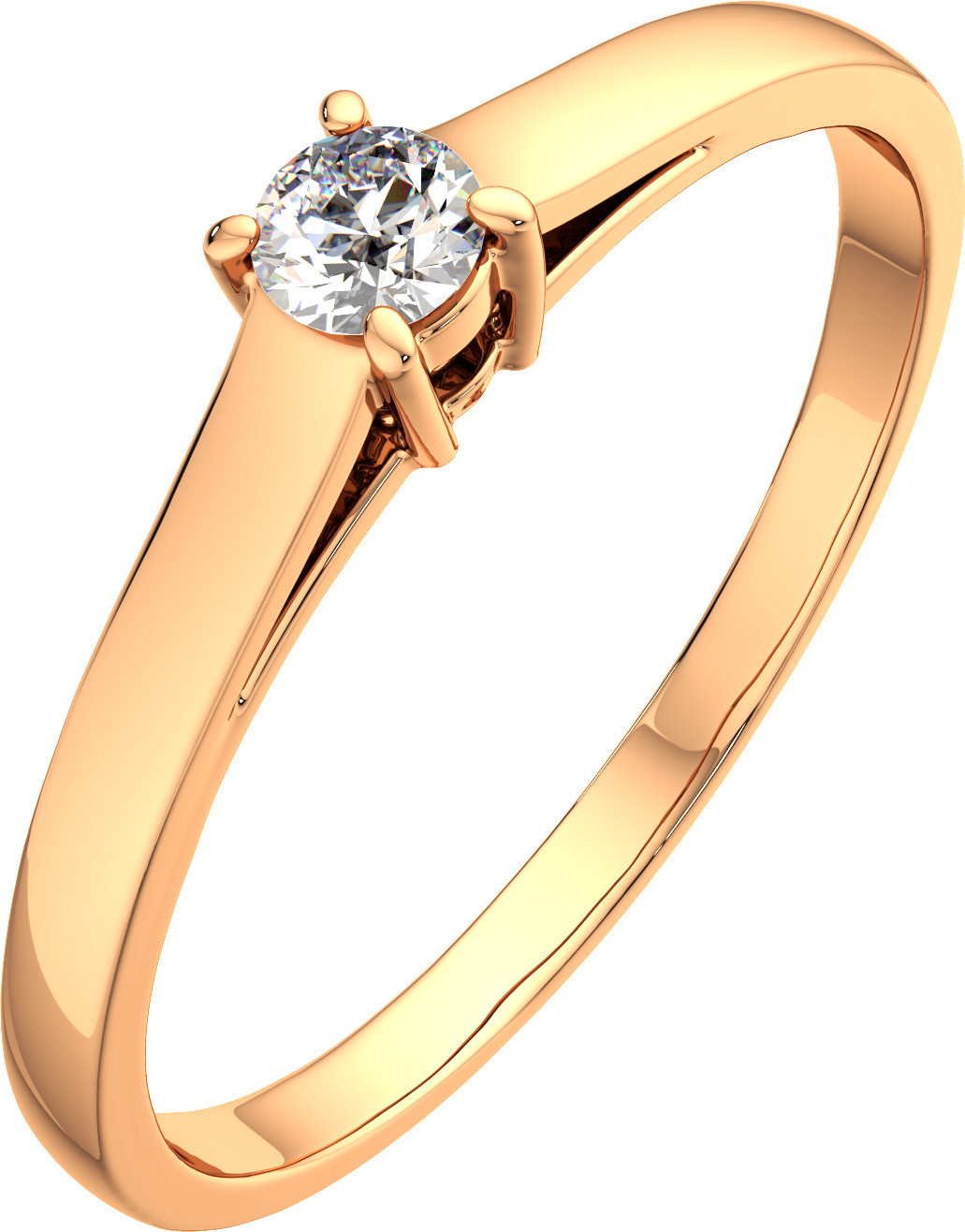 Кольцо из розового золота ZORKA 210557.14K.R (р.16.5, с фианитом)