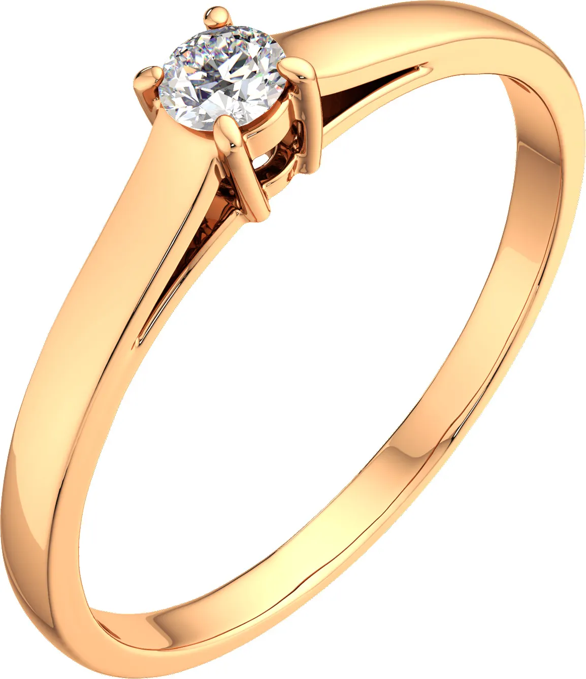 Кольцо из розового золота ZORKA 210557.14K.R (р.16.5, с фианитом) — фото 2