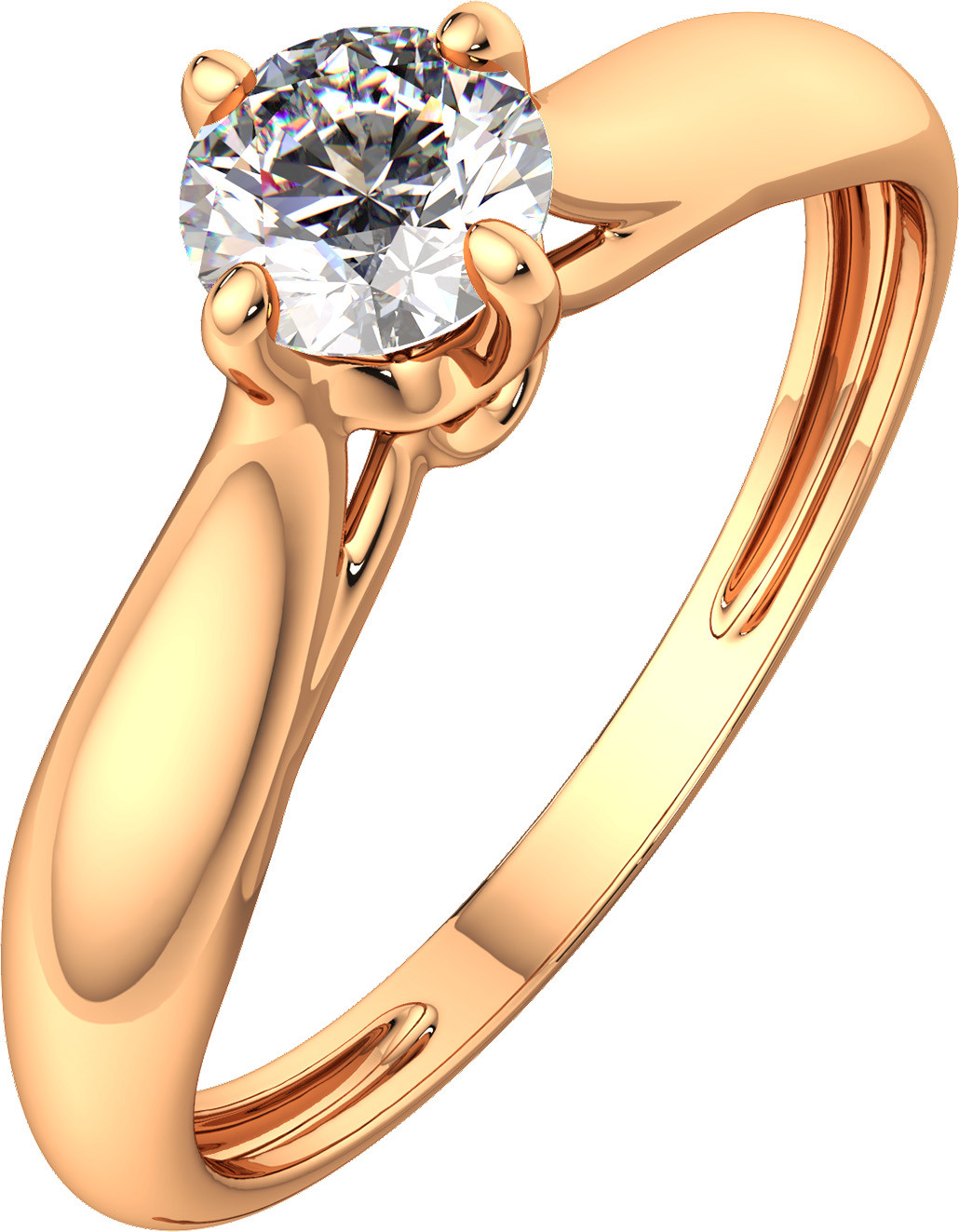 Кольцо из розового золота ZORKA 210773.14K.R (р.19, с фианитом)