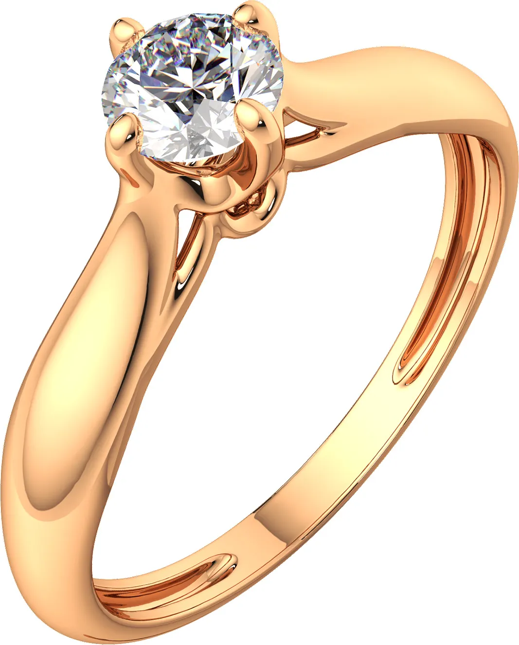 Кольцо из розового золота ZORKA 210773.14K.R (р.19, с фианитом) — фото 2