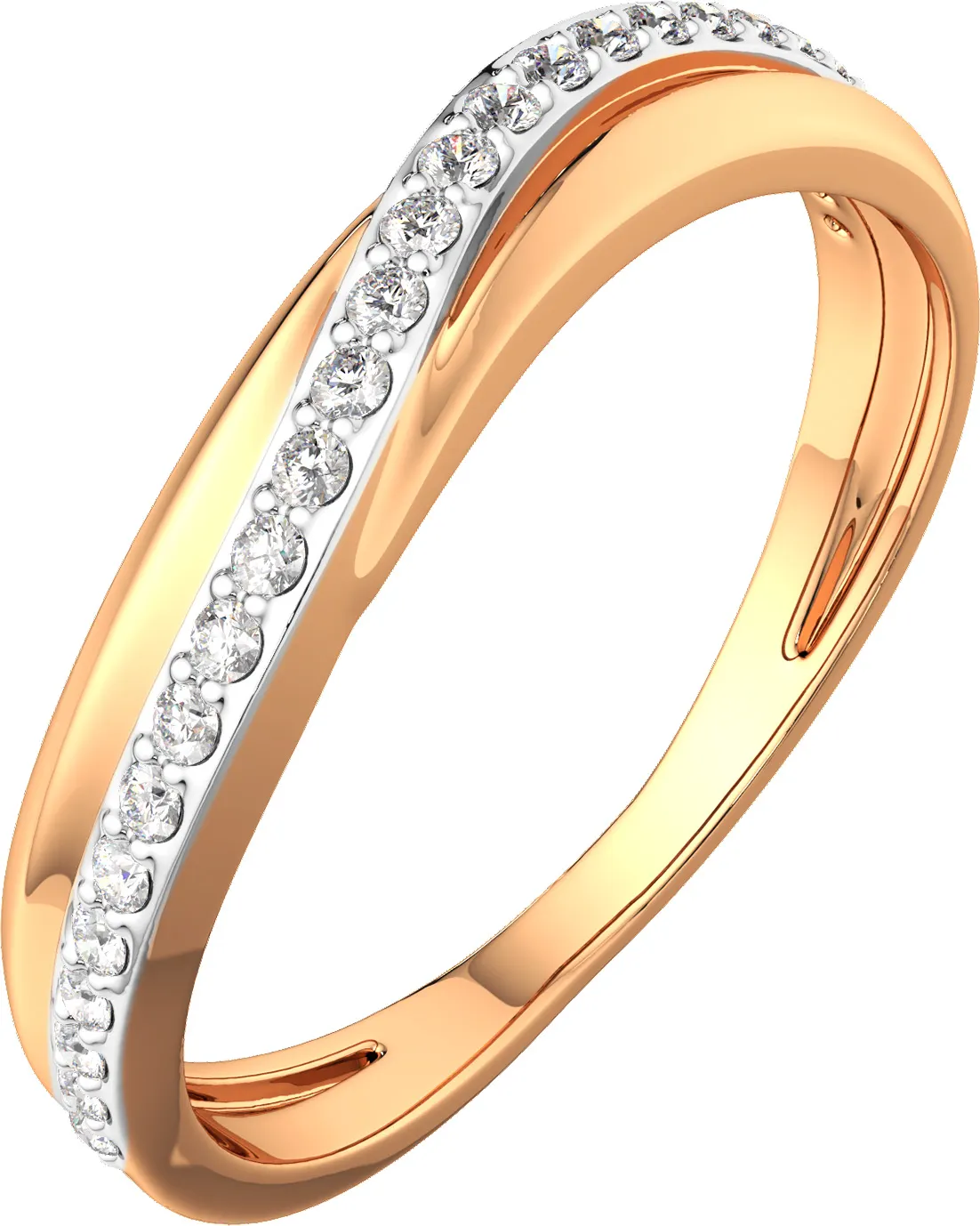 Кольцо из розового золота ZORKA 210822.14K.R (р.16.5, с фианитами) — фото 2