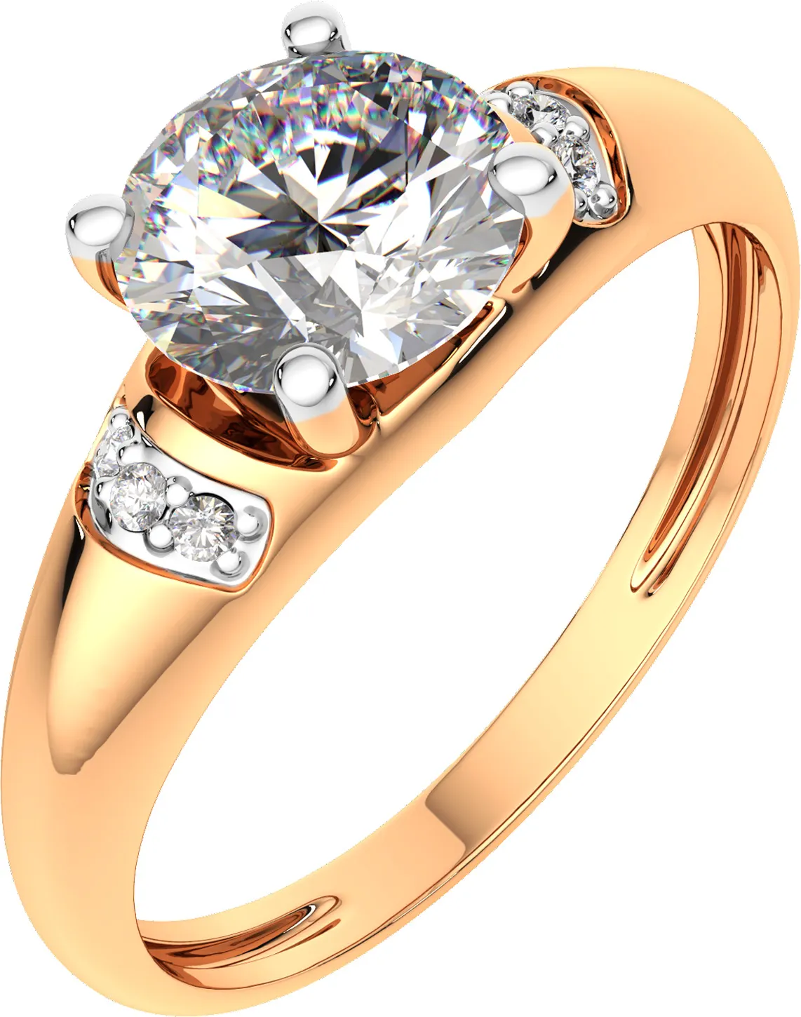 Кольцо из розового золота ZORKA 210852.14K.R (р.18.5, с фианитами) — фото 2